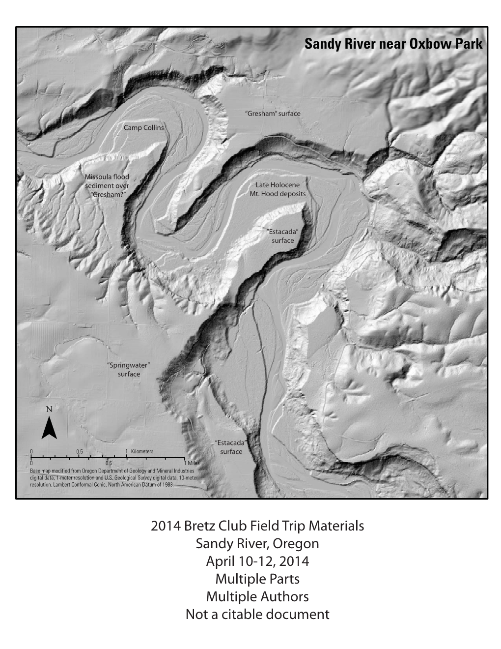 Sandy River Near Oxbow Park 2014 Bretz Club Field Trip Materials