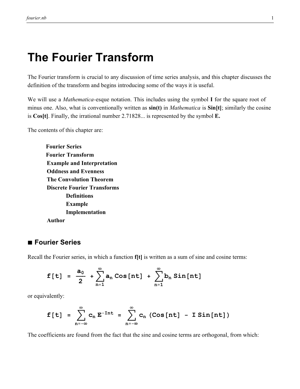 The Fourier Transform