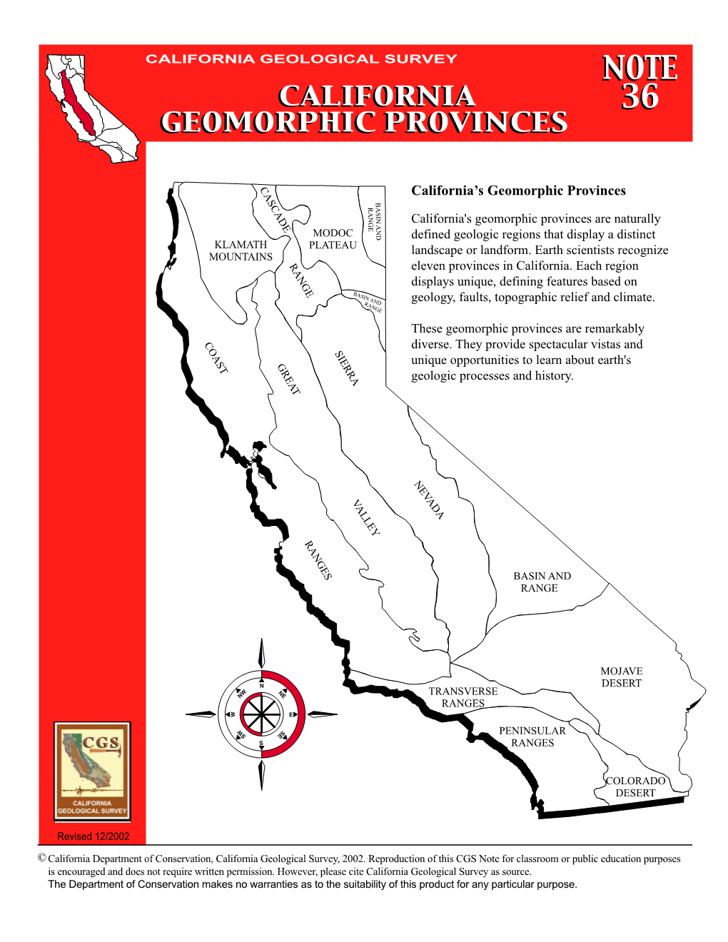 California Geomorphic Provinces