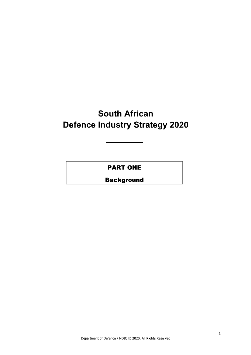 South African Defence Industry Strategy 2020