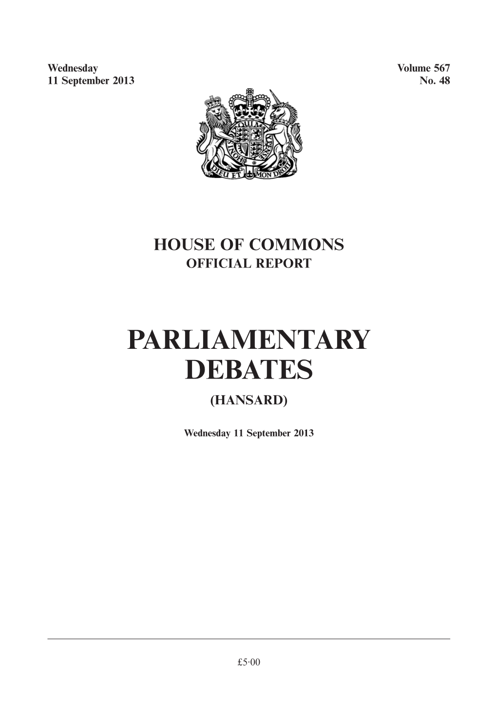 Parliamentary Debates (Hansard)