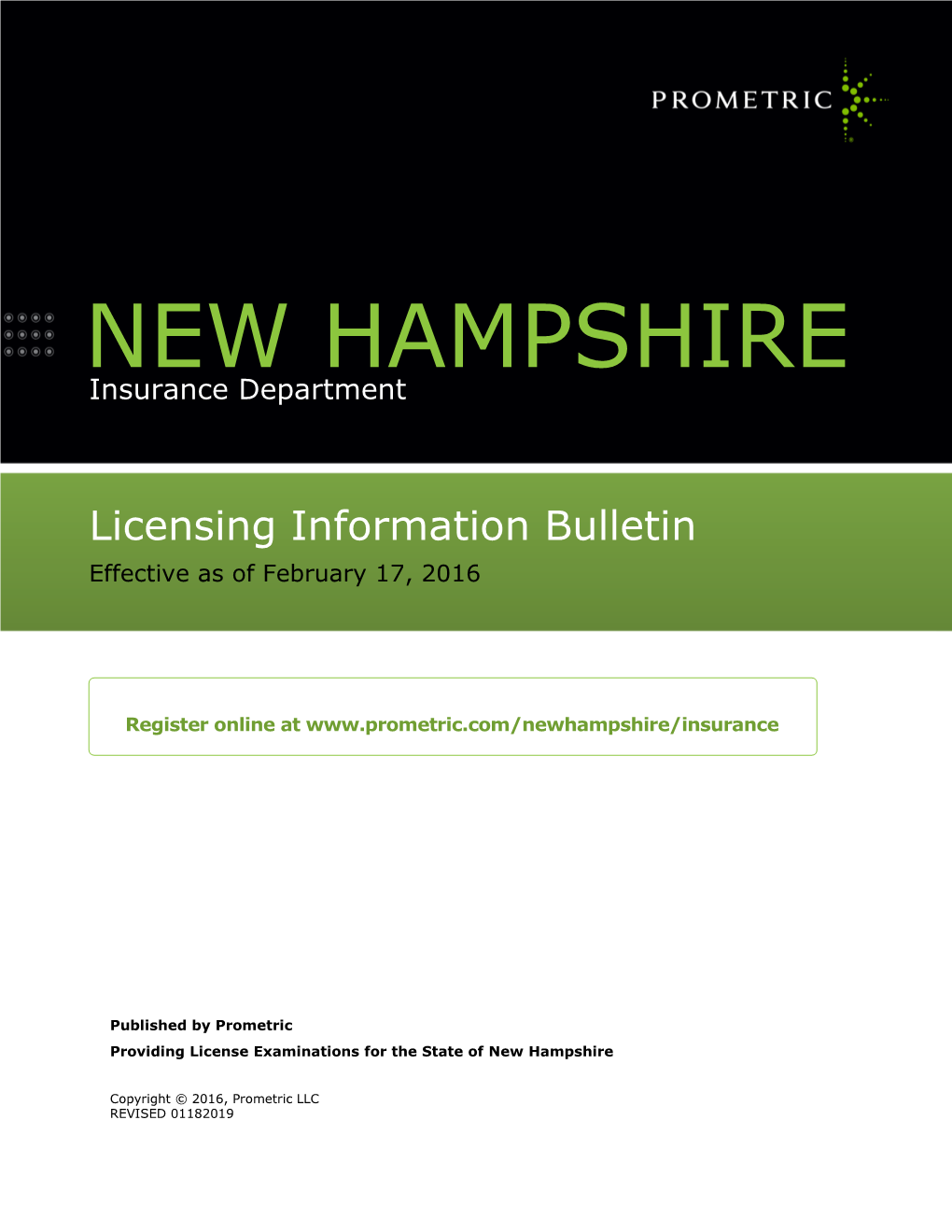 New Hampshire Insurance Licensing Information Bulletin