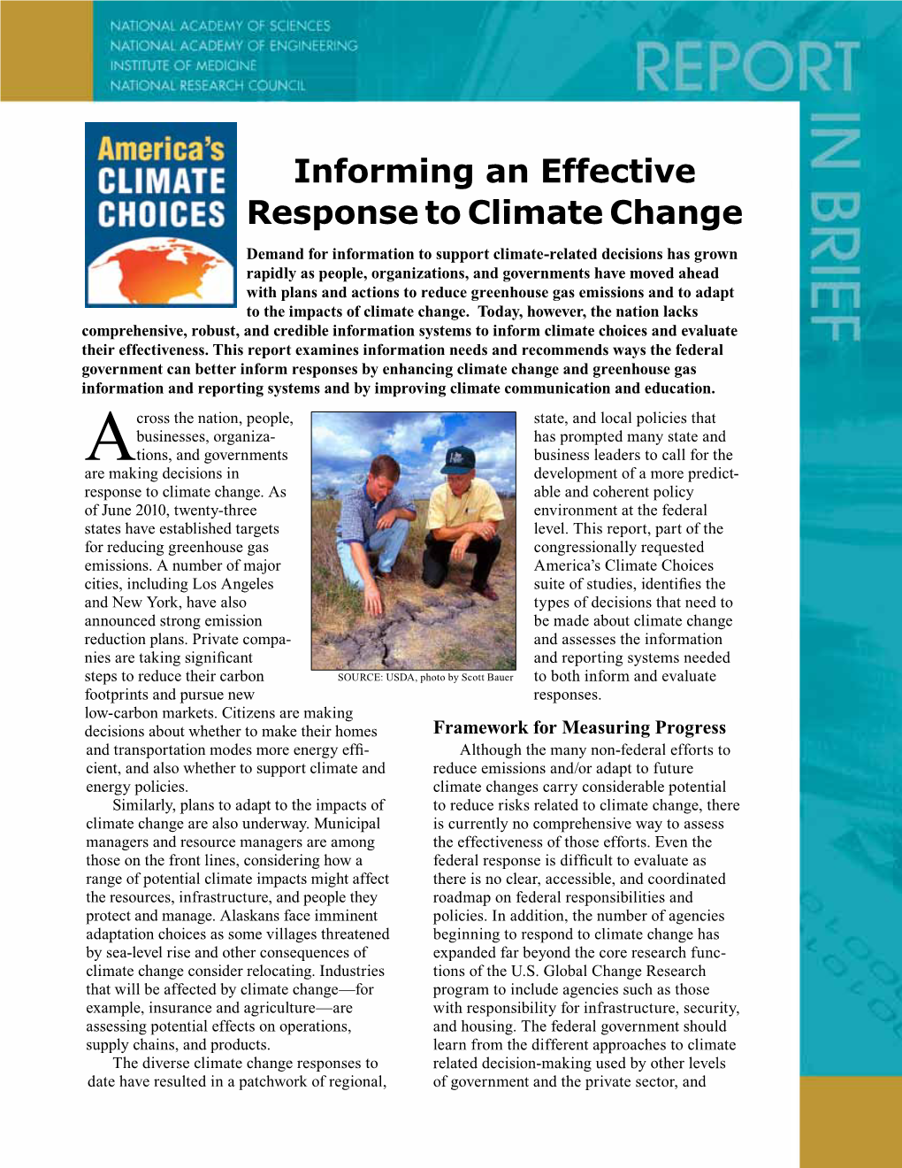 Informing an Effective Response to Climate Change