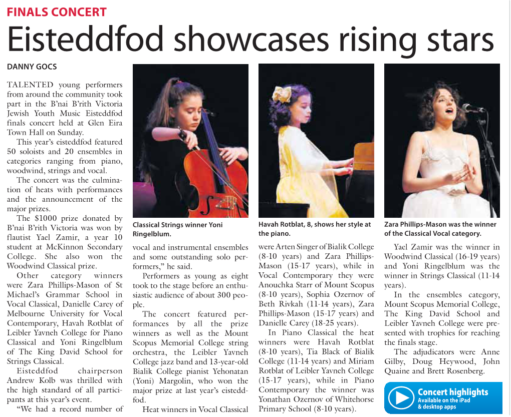 Eisteddfod Showcases Rising Stars