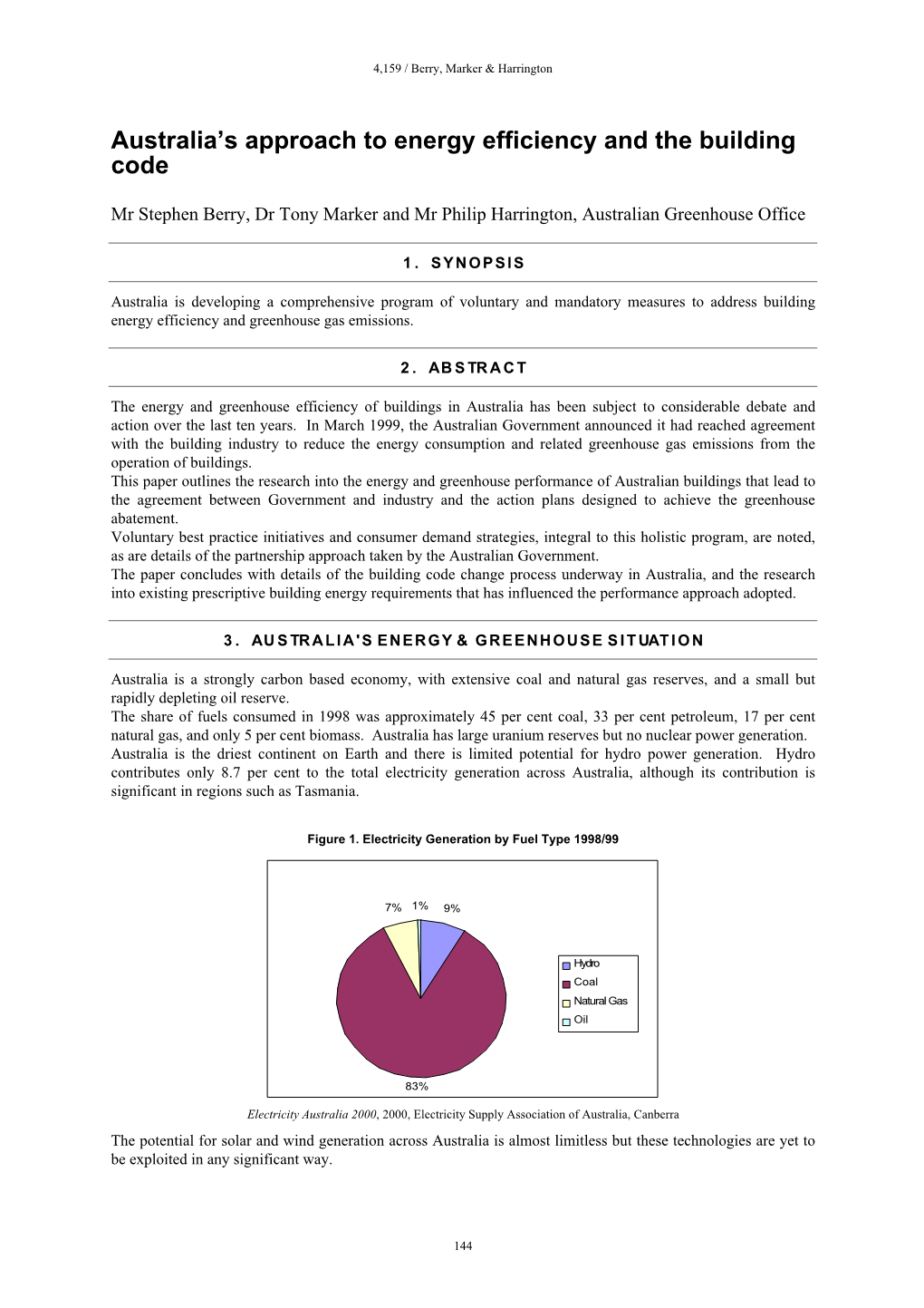 Australia's Approach to Energy Efficiency and the Building Code