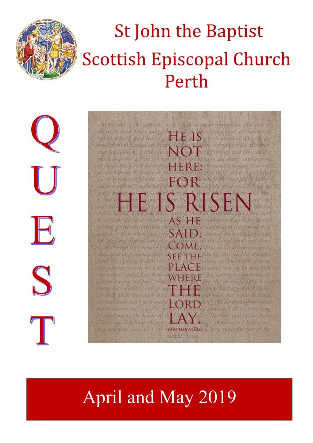 St John the Baptist Scottish Episcopal Church Perth April and May 2019