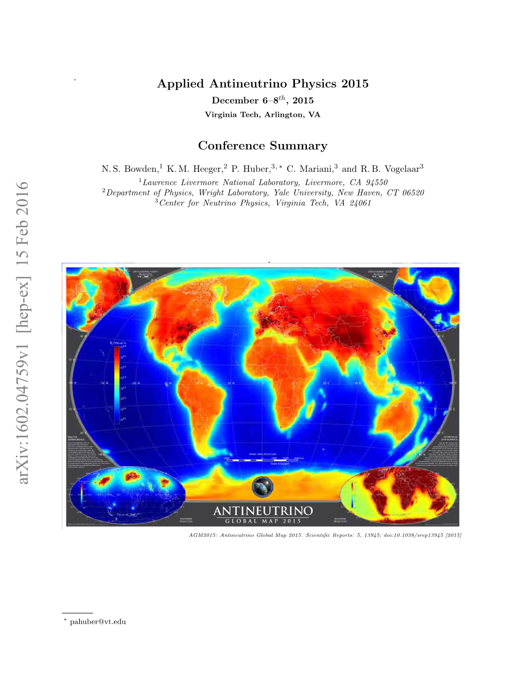 Applied Antineutrino Physics 2015--Conference Summary