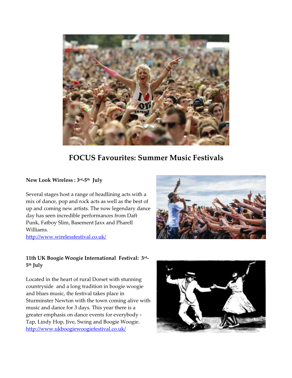 FOCUS Favourites: Summer Music Festivals