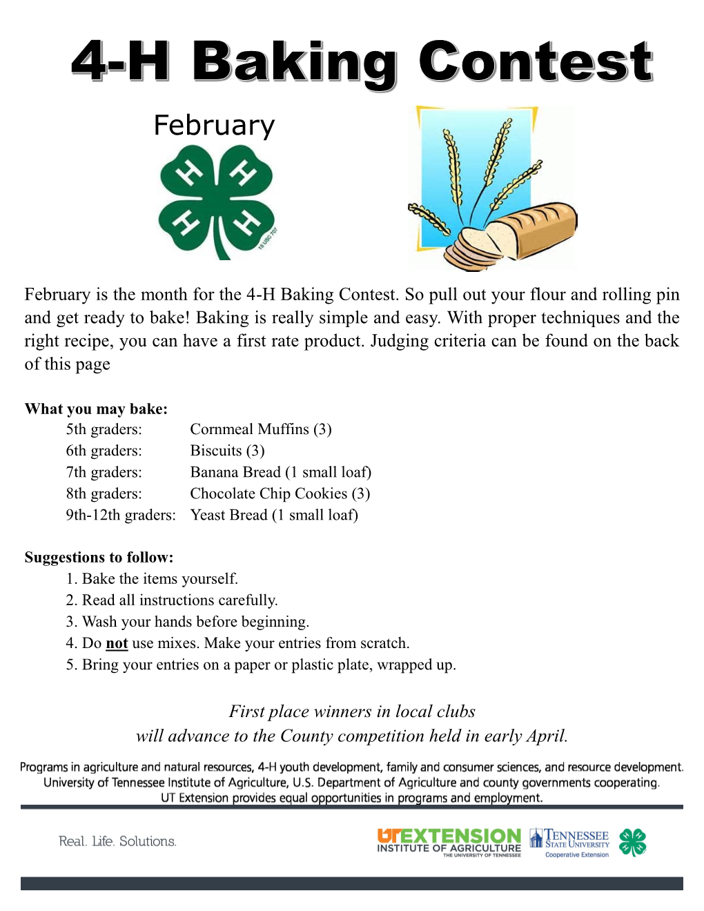 Baking Contest Flyer and Guidelines