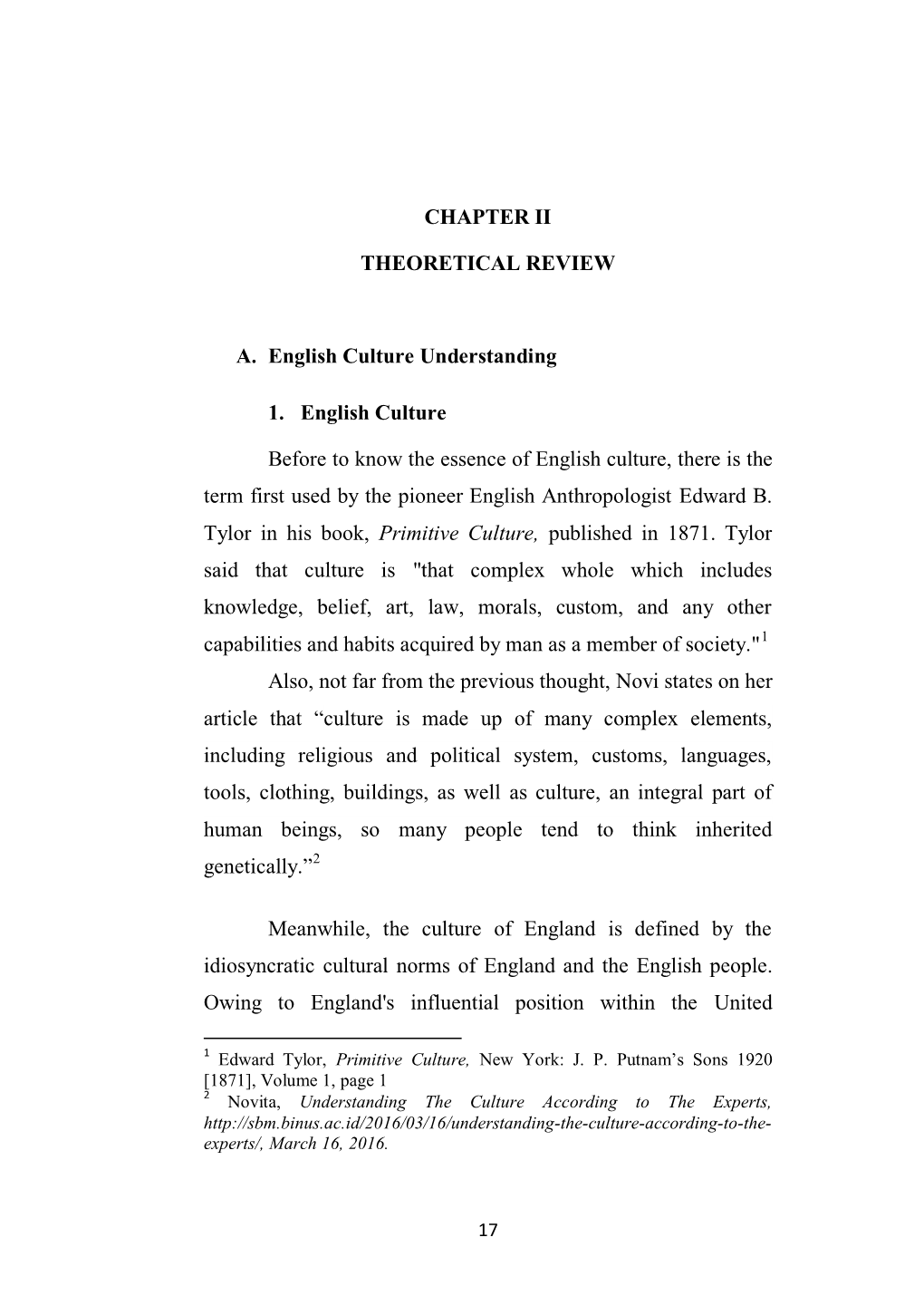 CHAPTER II THEORETICAL REVIEW A. English Culture Understanding 1