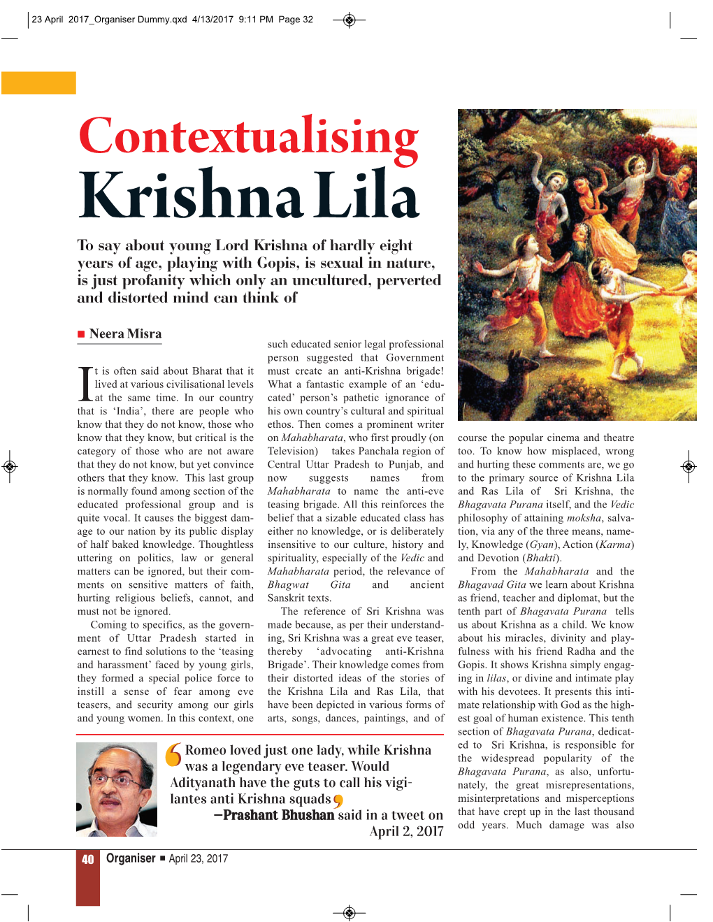 Contextualising Krishna Lila