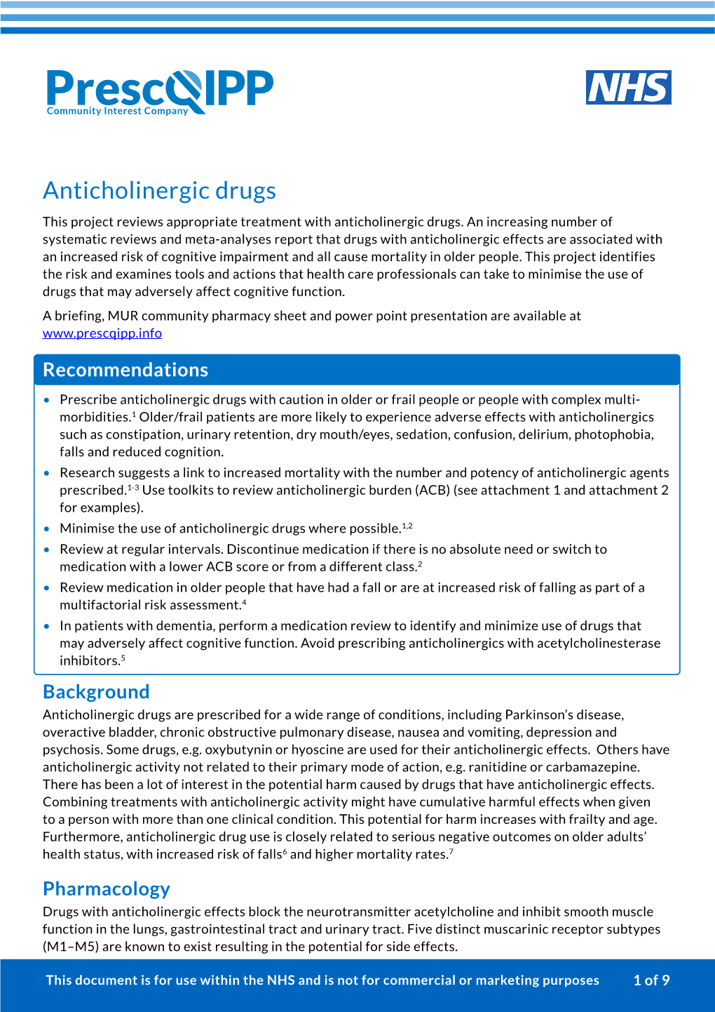Anticholinergic Drugs / Burden