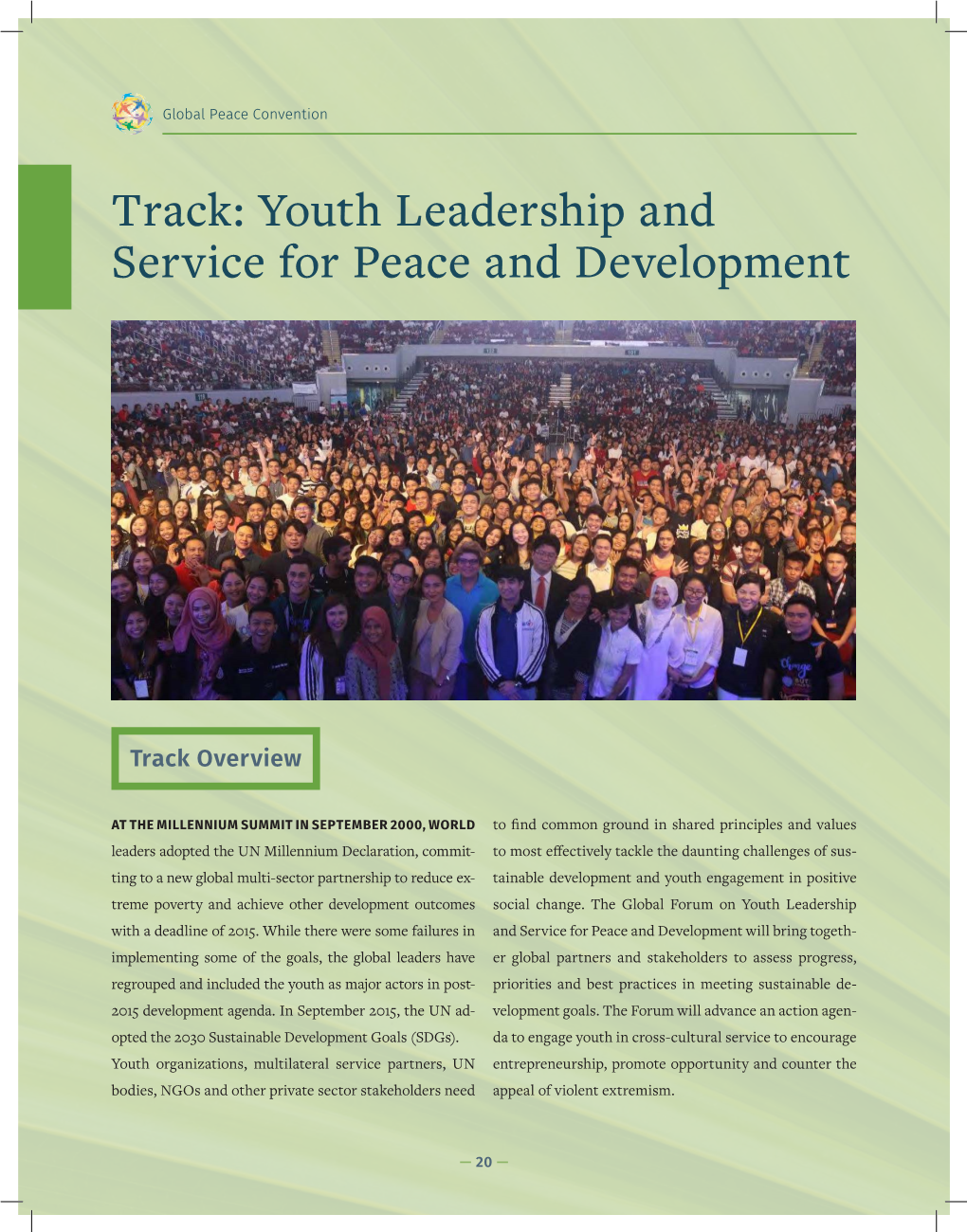 Track: Youth Leadership and Service for Peace and Development