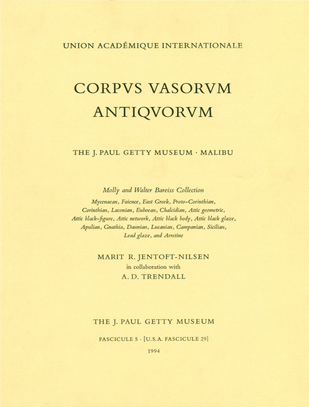 Corpus Vasorum Antiquorum, Fascicule 5