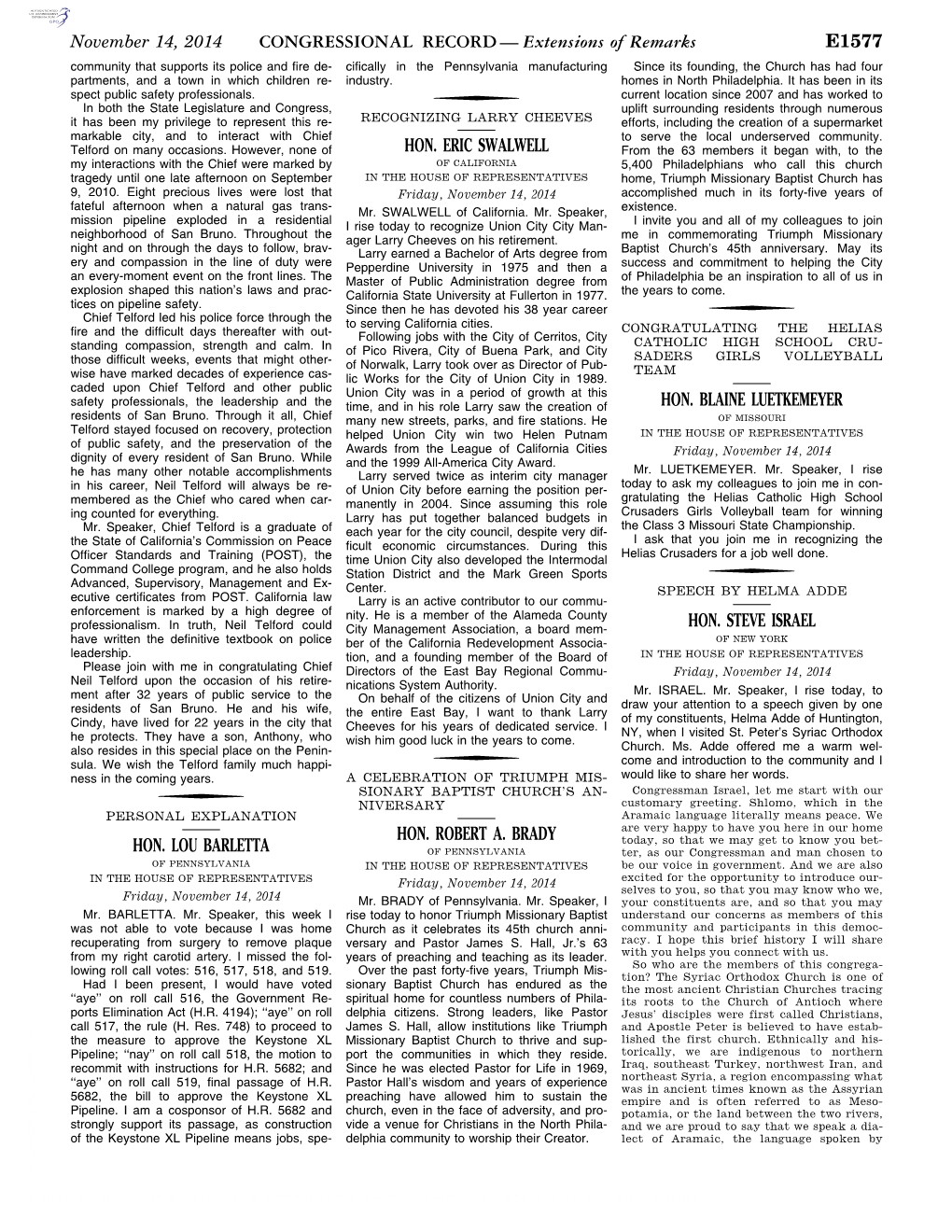 CONGRESSIONAL RECORD— Extensions of Remarks E1577 HON