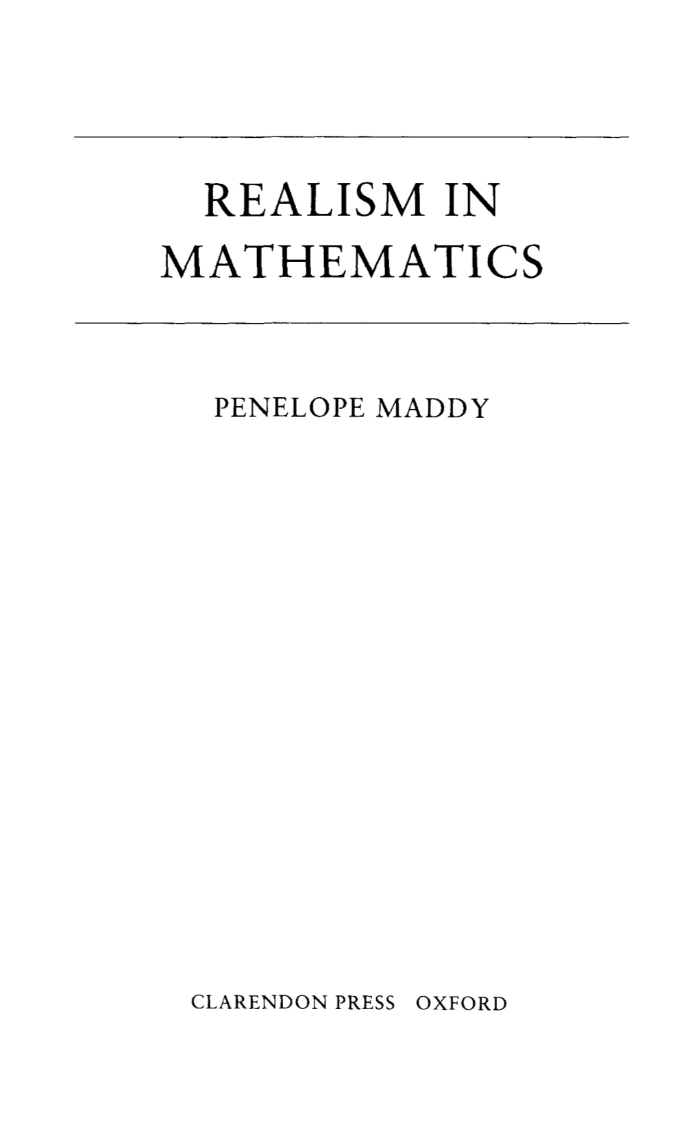 Realism in Mathematics