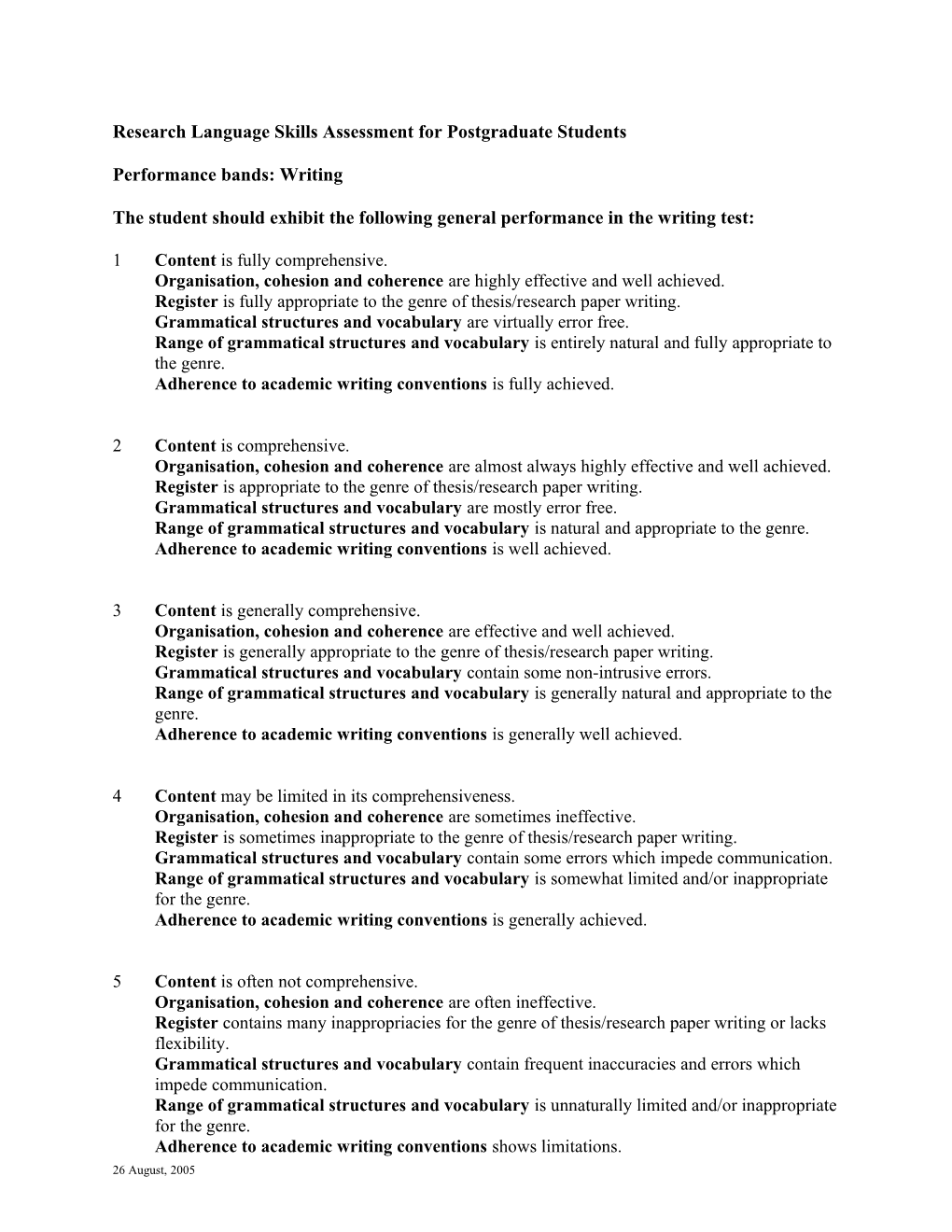 ELEP Entry Test (Language Proficiency Assessment)