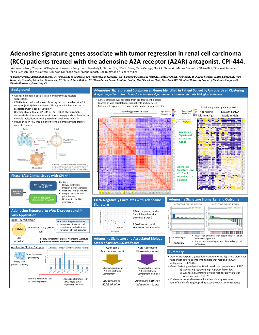 Adenosine Signature Genes Associate with Tumor Regression in Renal Cell Carcinoma