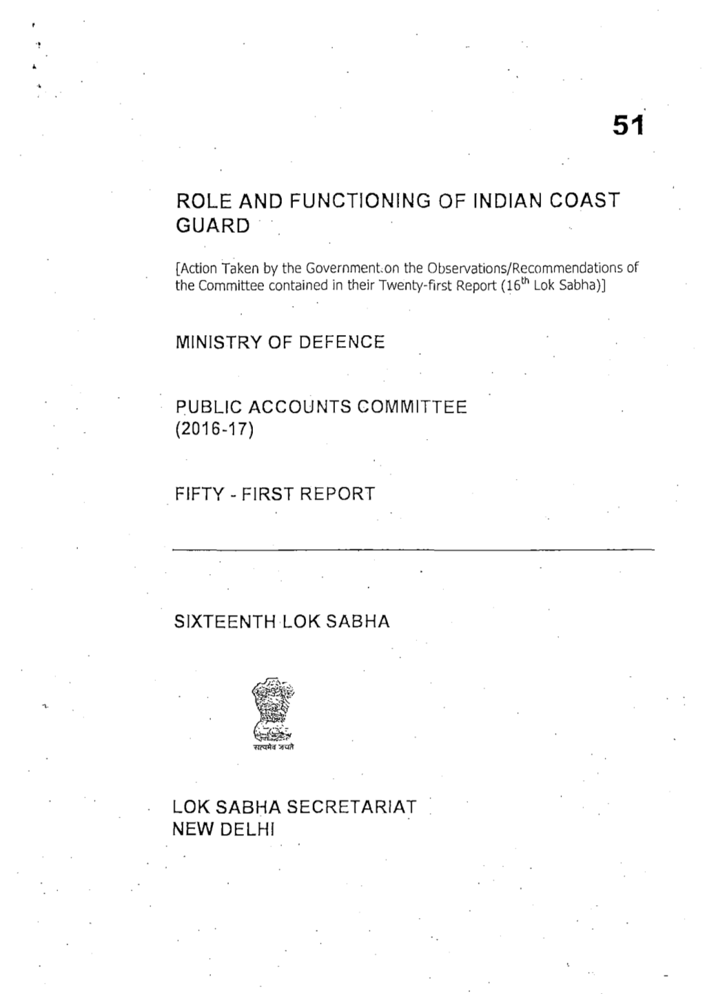 Role and Functioning of Indian Coast Guard
