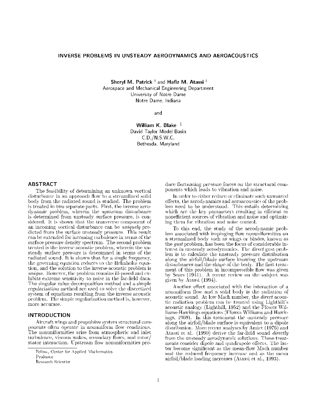 Inverse Problems in Unsteady Aerodynamics and Aeroacoustics