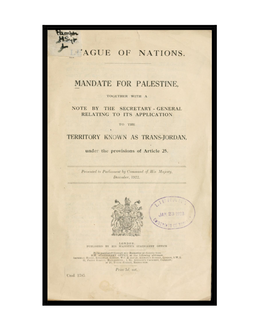 Mandate for Palestine