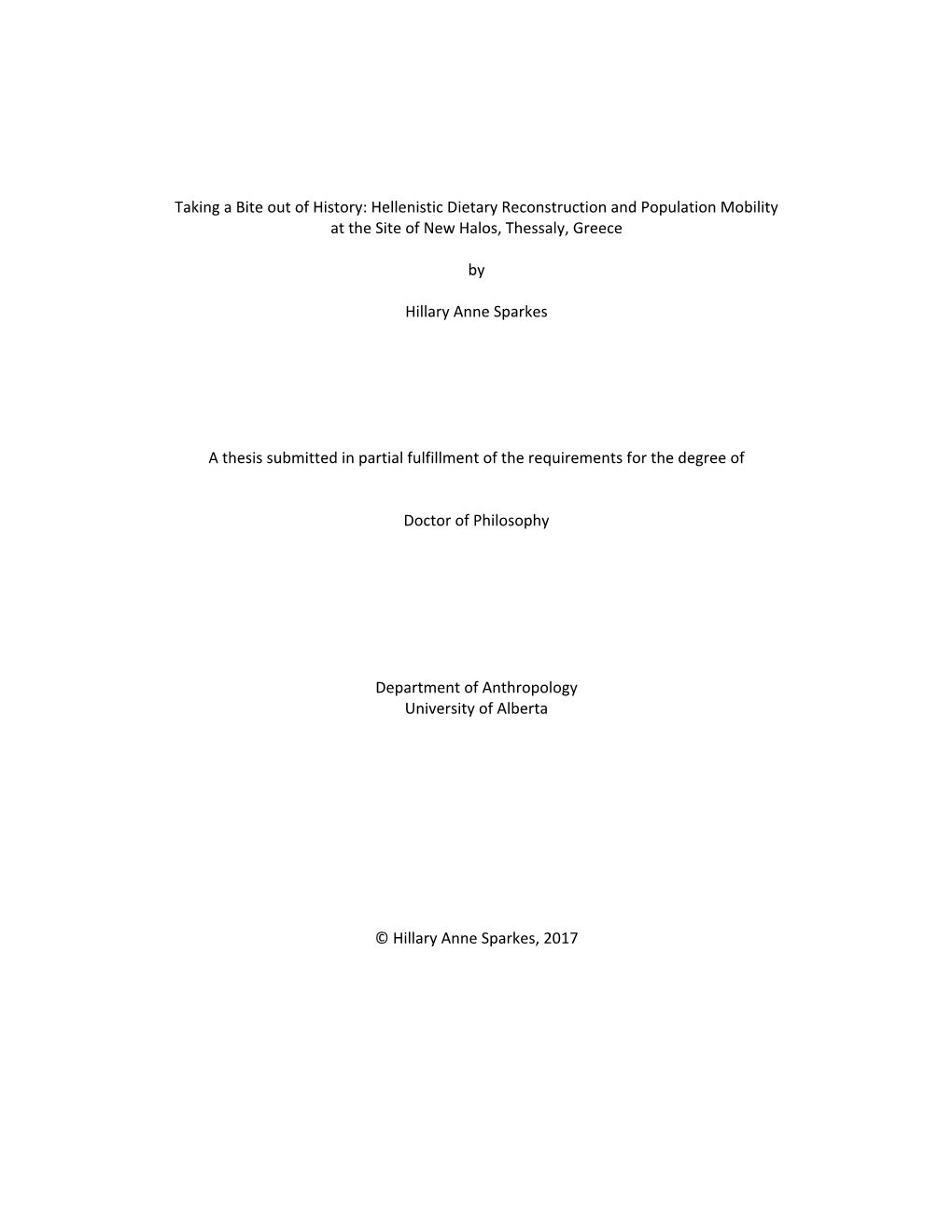 Hellenistic Dietary Reconstruction and Population Mobility at the Site of New Halos, Thessaly, Greece