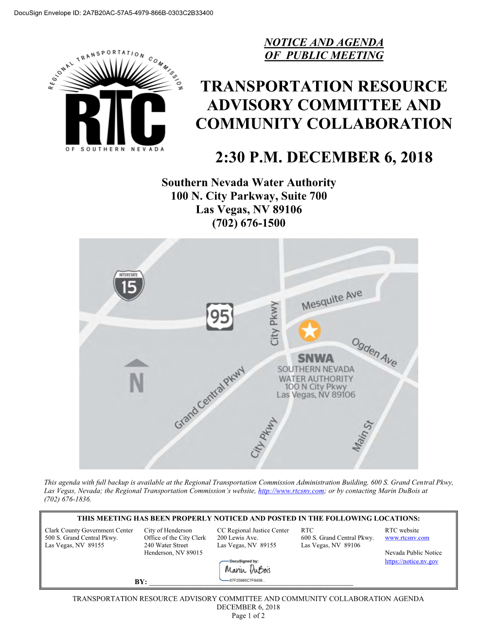 Transportation Resource Advisory Committee and Community Collaboration