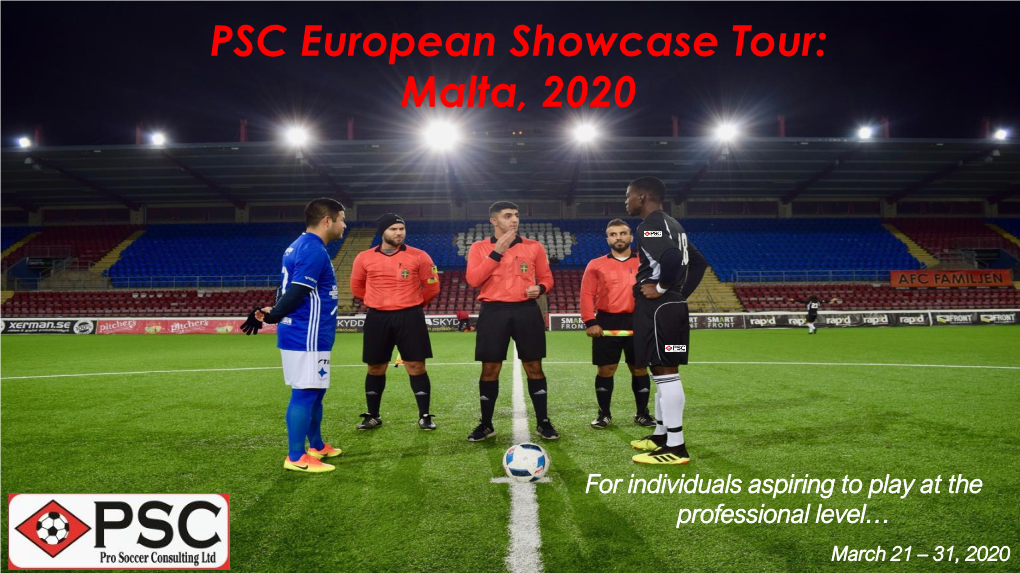 PSC European Showcase Tour: Malta, 2020