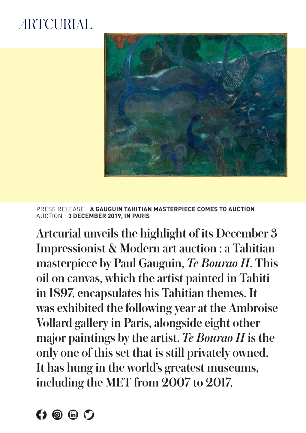 A Gauguin Tahitian Masterpiece Comes to Auction | 3.12