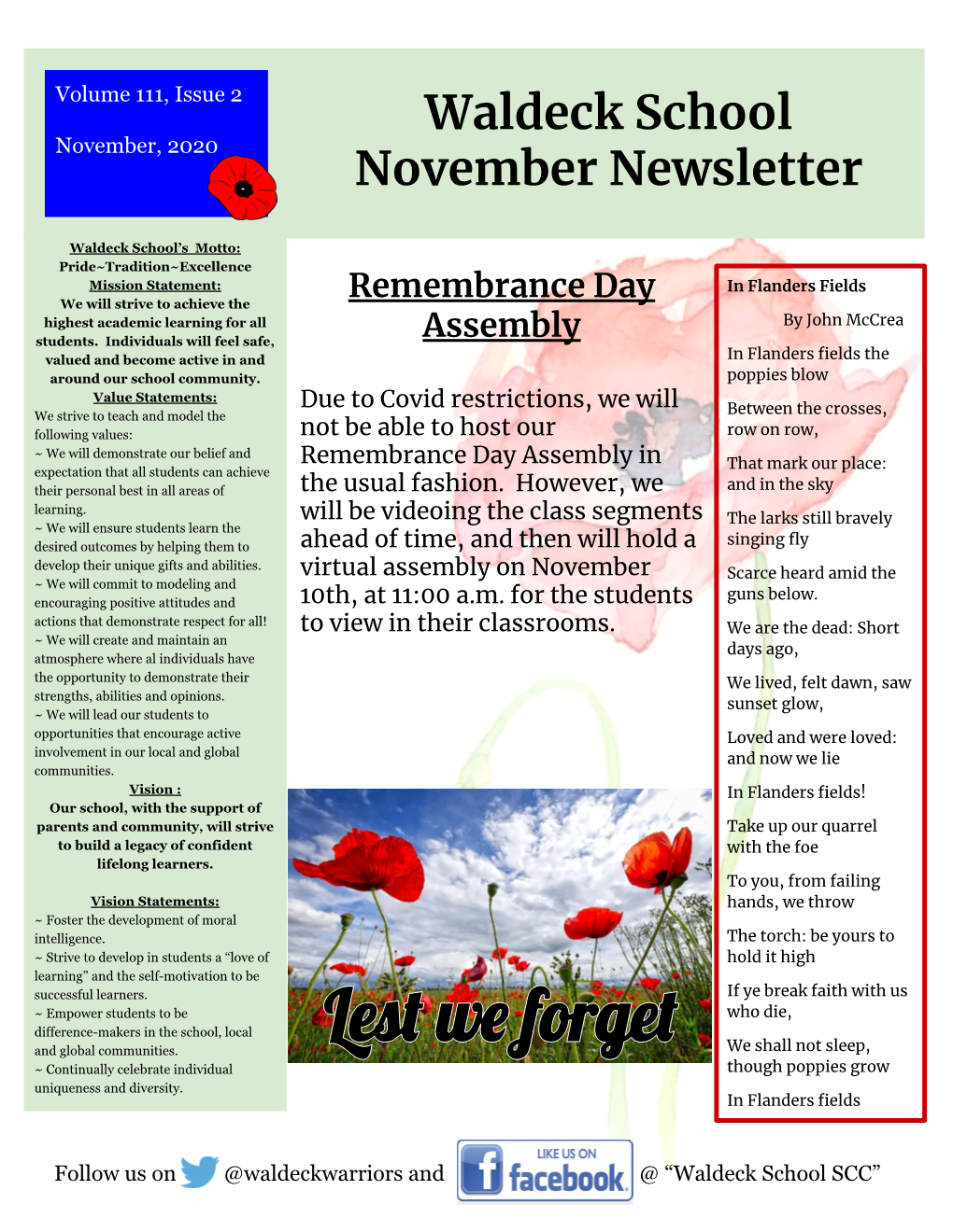Waldeck School November Newsletter