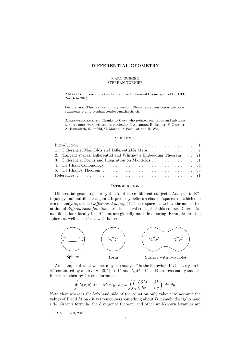 Differential Geometry