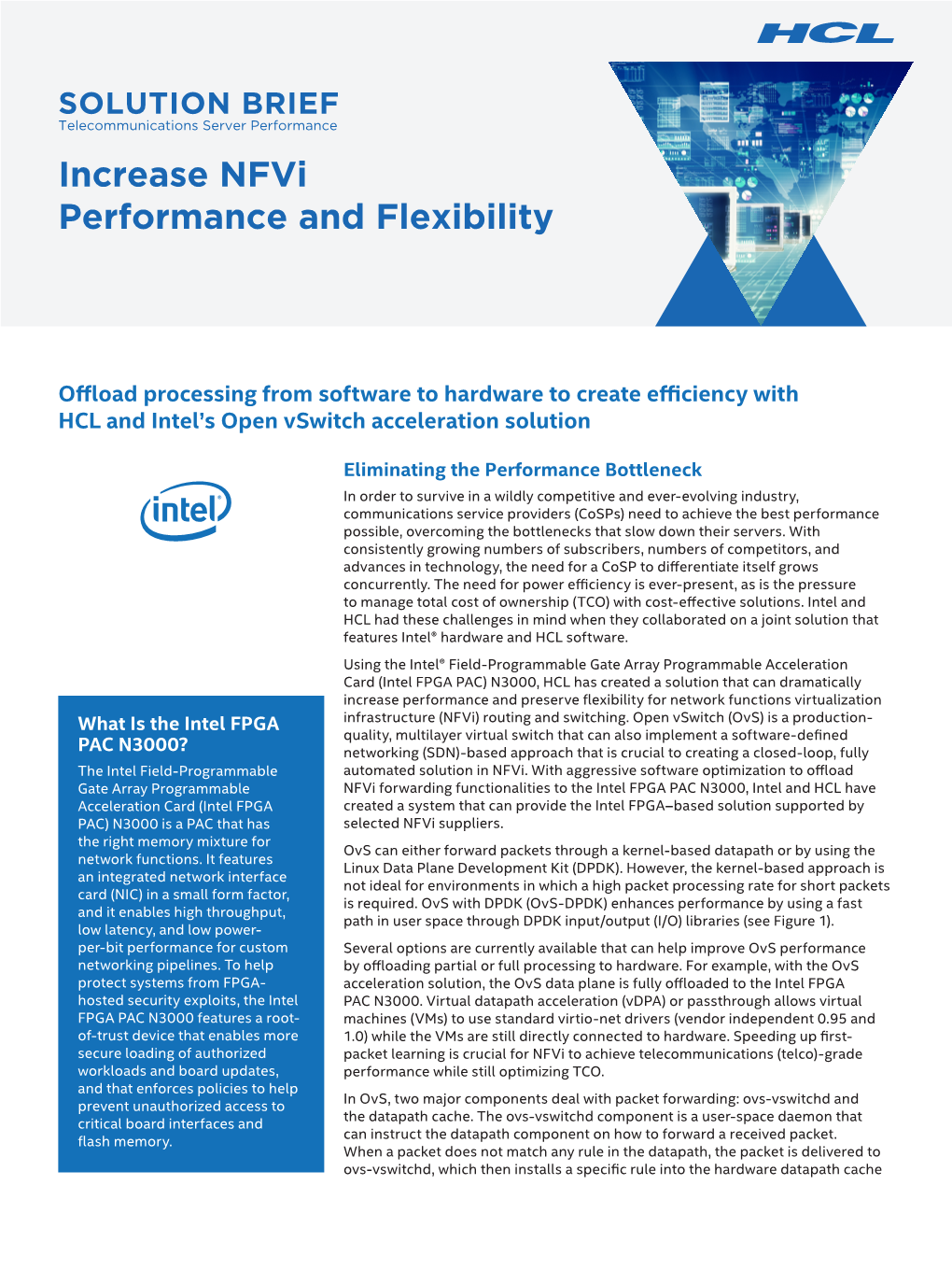 HCL's Ovs Acceleration Solution Brief