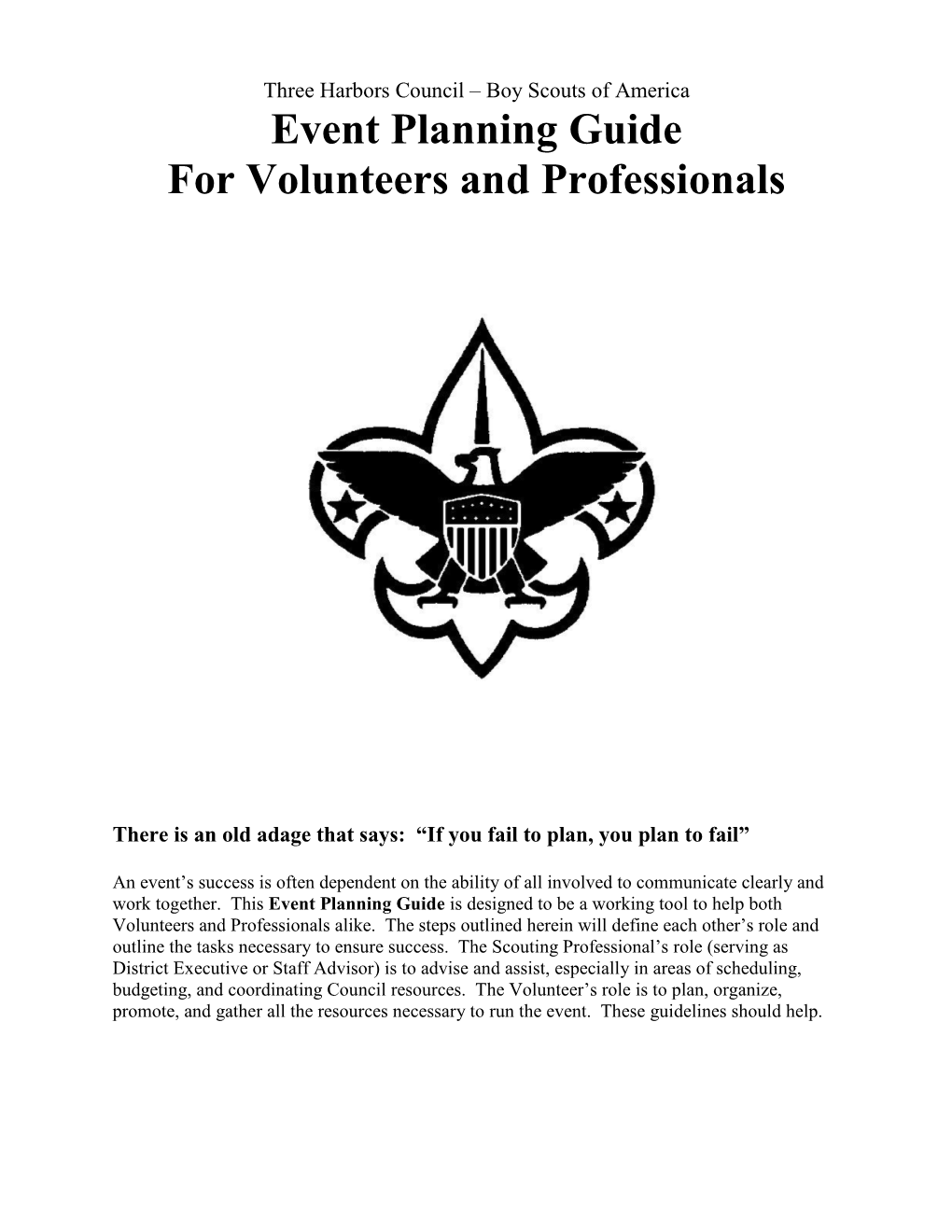 Event Planning Guide for Volunteers and Professionals
