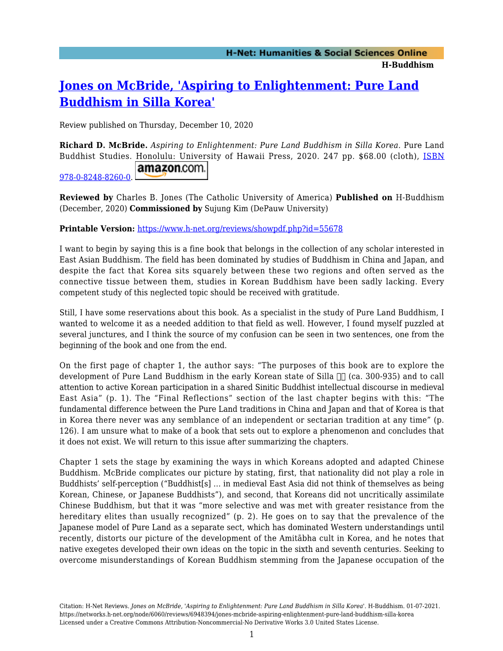 Aspiring to Enlightenment: Pure Land Buddhism in Silla Korea'