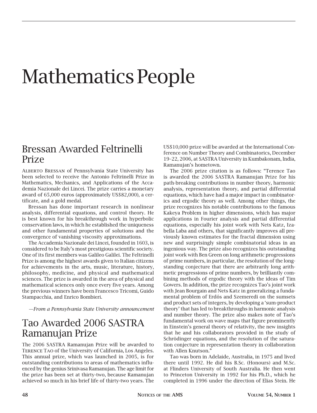 Mathematics People