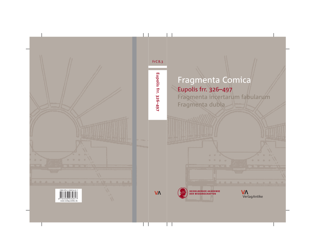 Fragmenta Comica · Band 8.3 RZ Titelei Frc Band 8.3 Eupolis