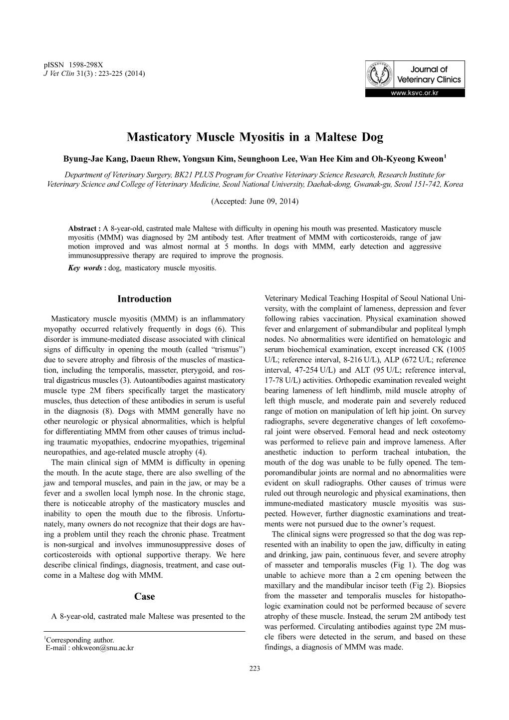 Masticatory Muscle Myositis in a Maltese Dog