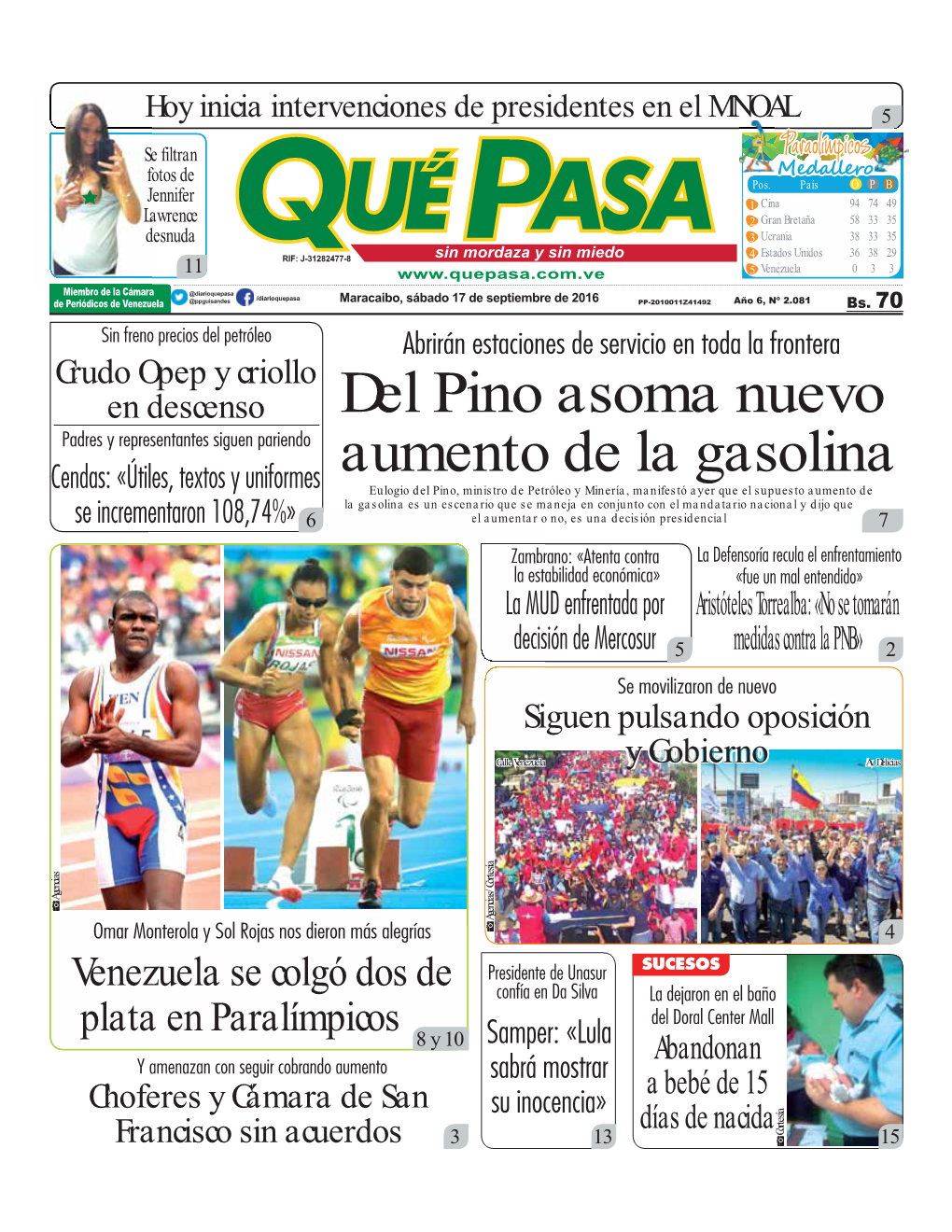 Del Pino Asoma Nuevo Aumento De La Gasolina