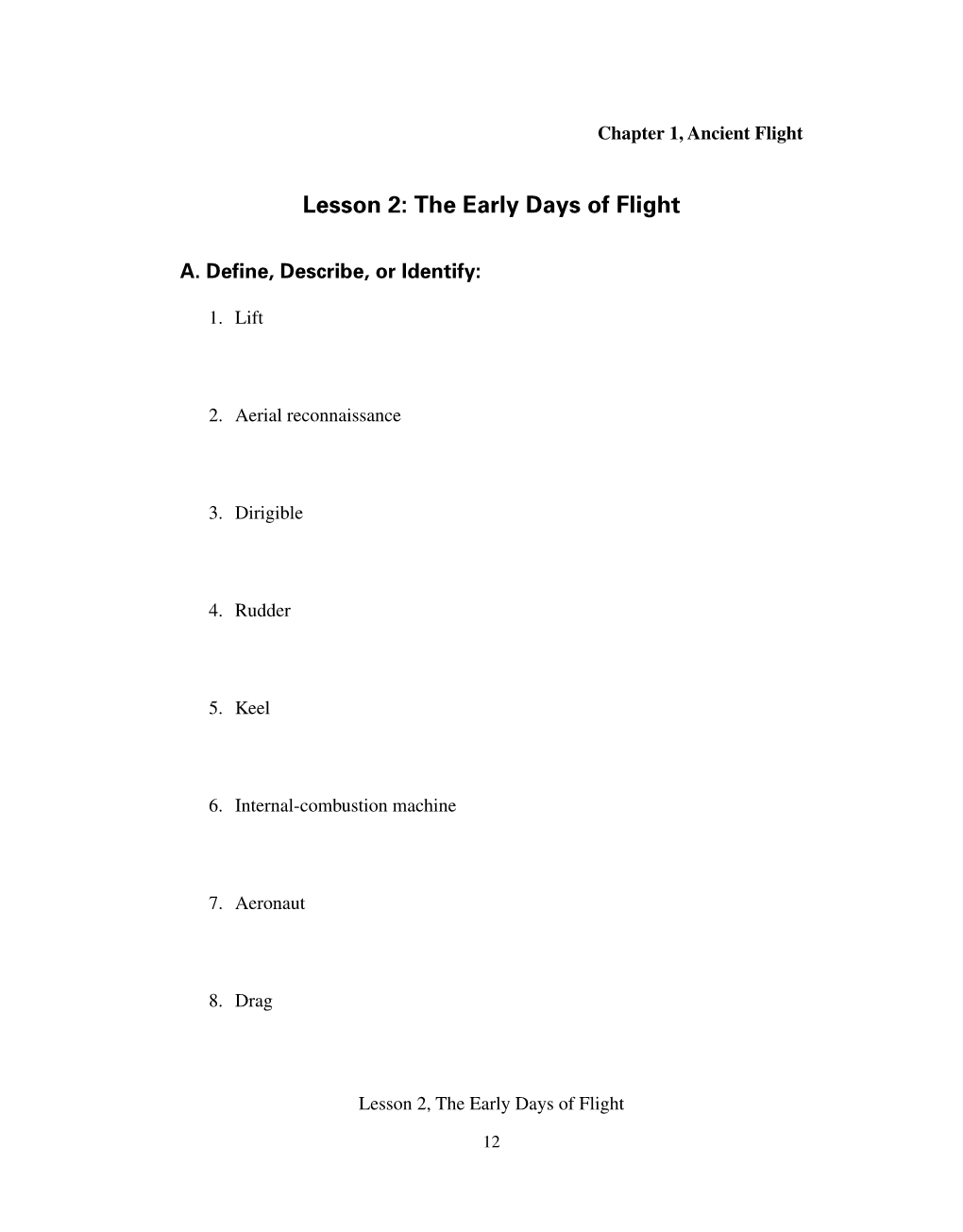 Lesson 2: the Early Days of Flight