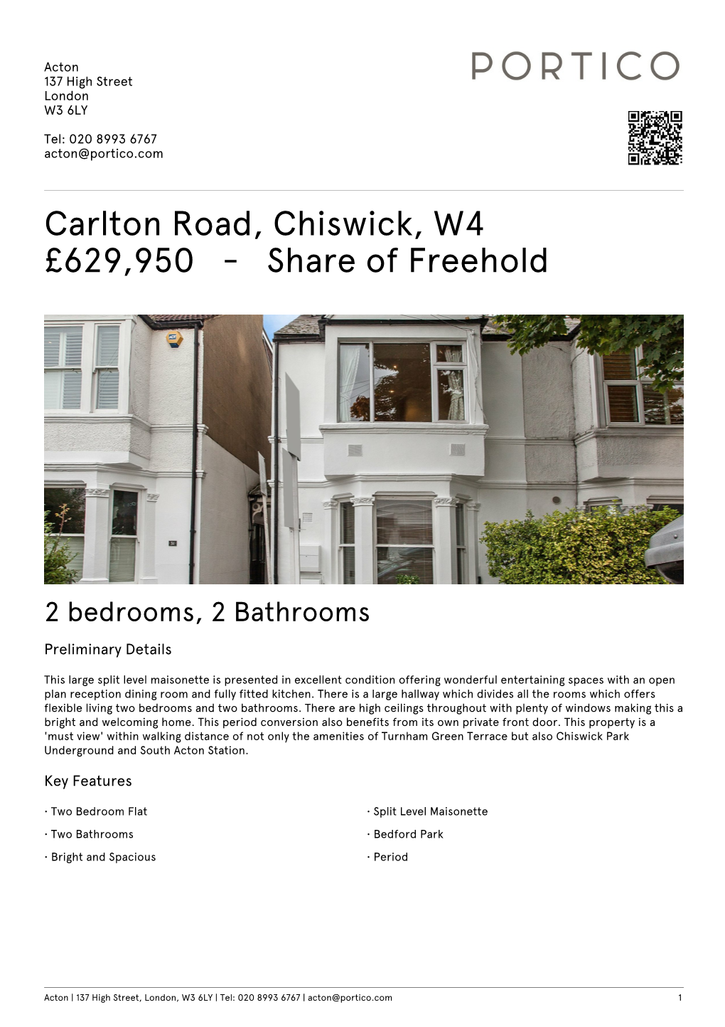 Carlton Road, Chiswick, W4 £629950