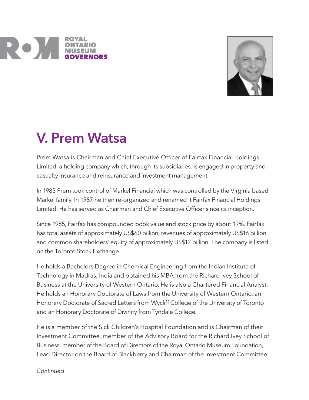 V. Prem Watsa