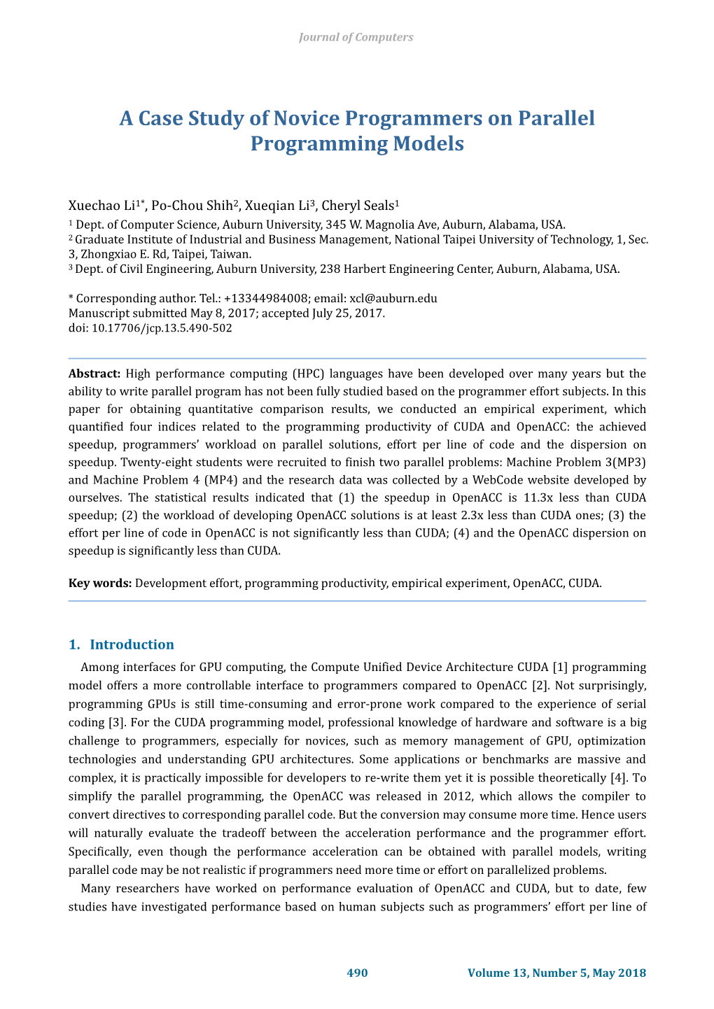 A Case Study of Novice Programmers on Parallel Programming Models