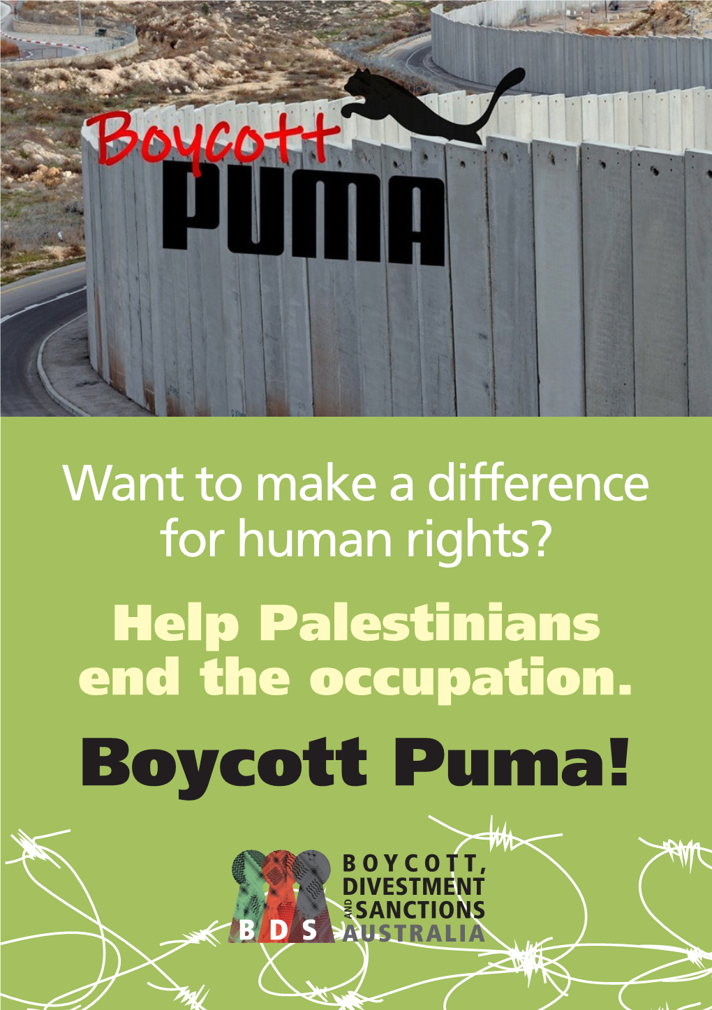 Boycott Puma! Millions of Palestinians Live Under Israel’S Brutal and Illegal Military Occupation