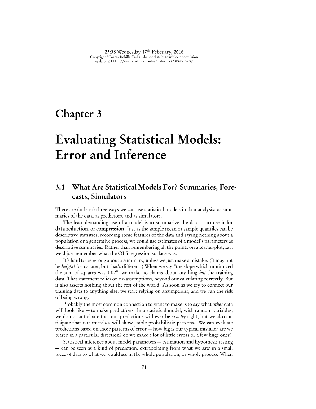 Error and Inference