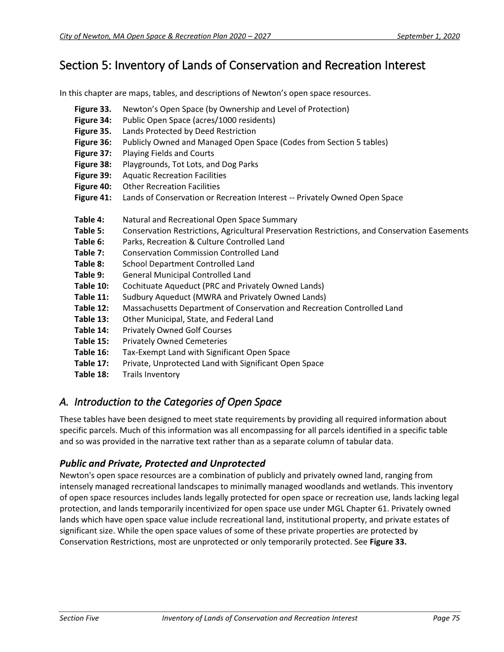 Section 5: Inventory of Lands of Conservation and Recreation Interest