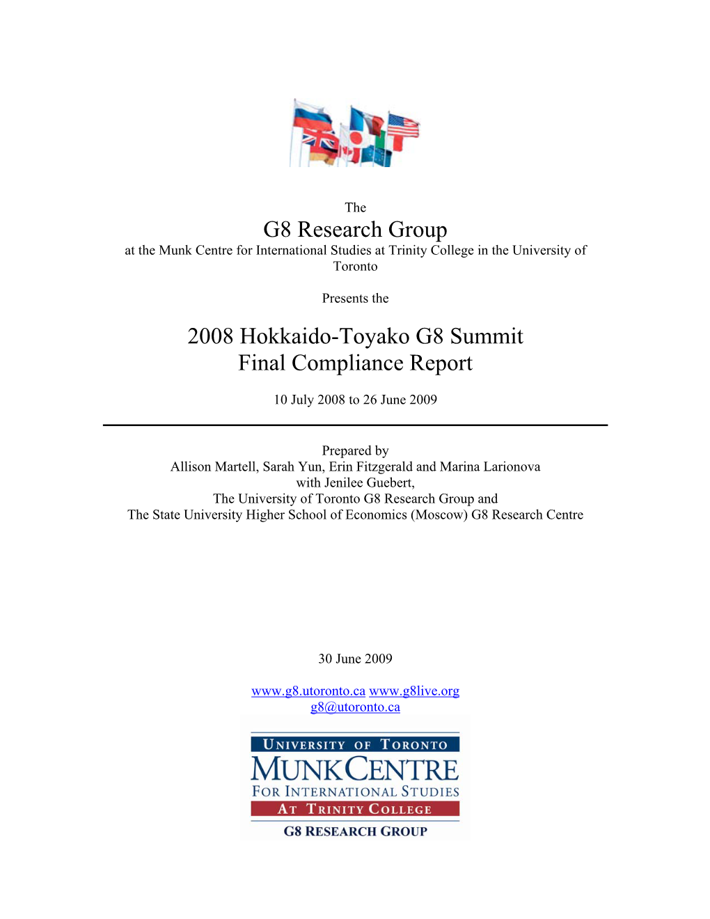 2008 Hokkaido-Toyako G8 Summit Final Compliance Report