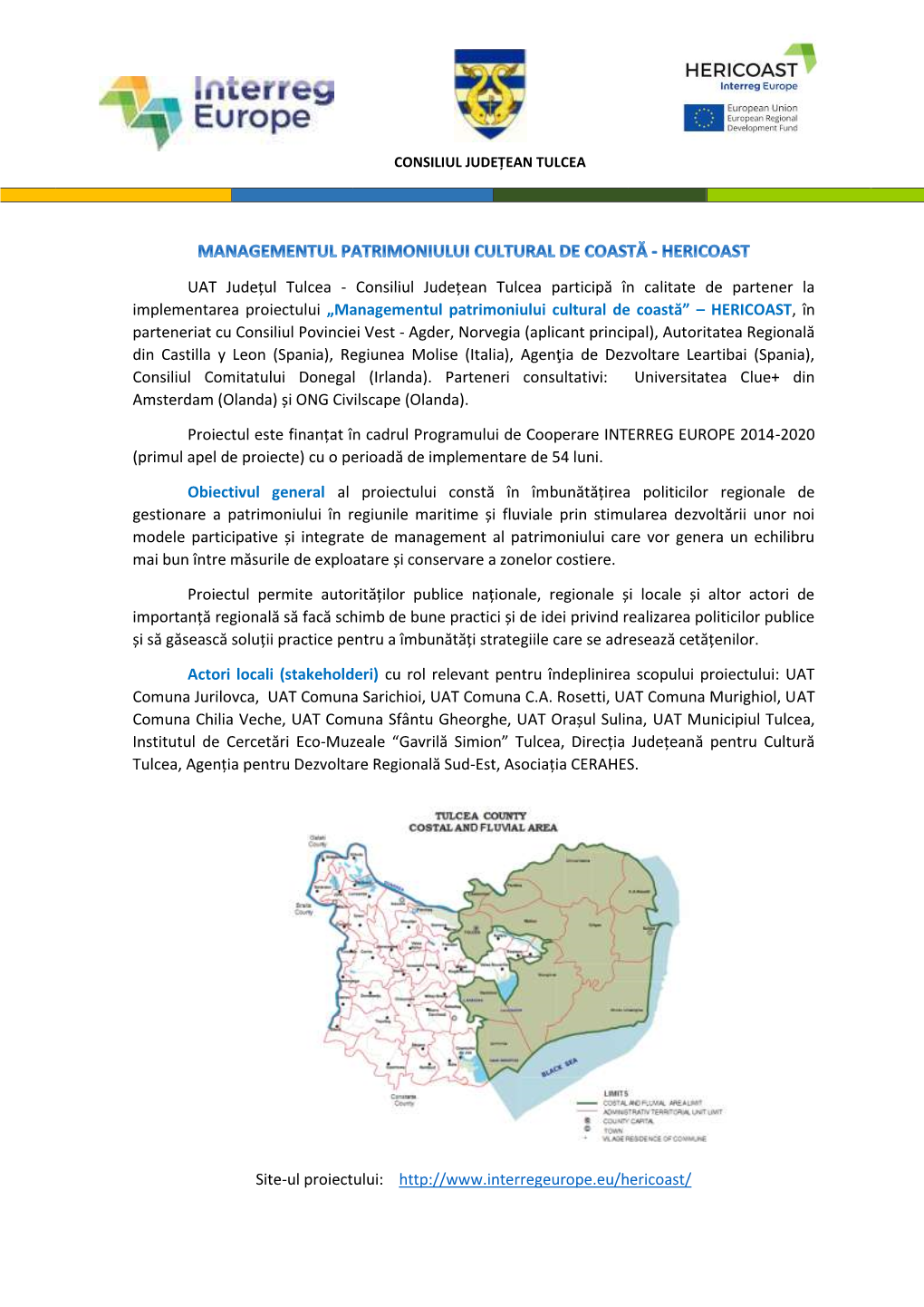 Consiliul Județean Tulcea Participă În