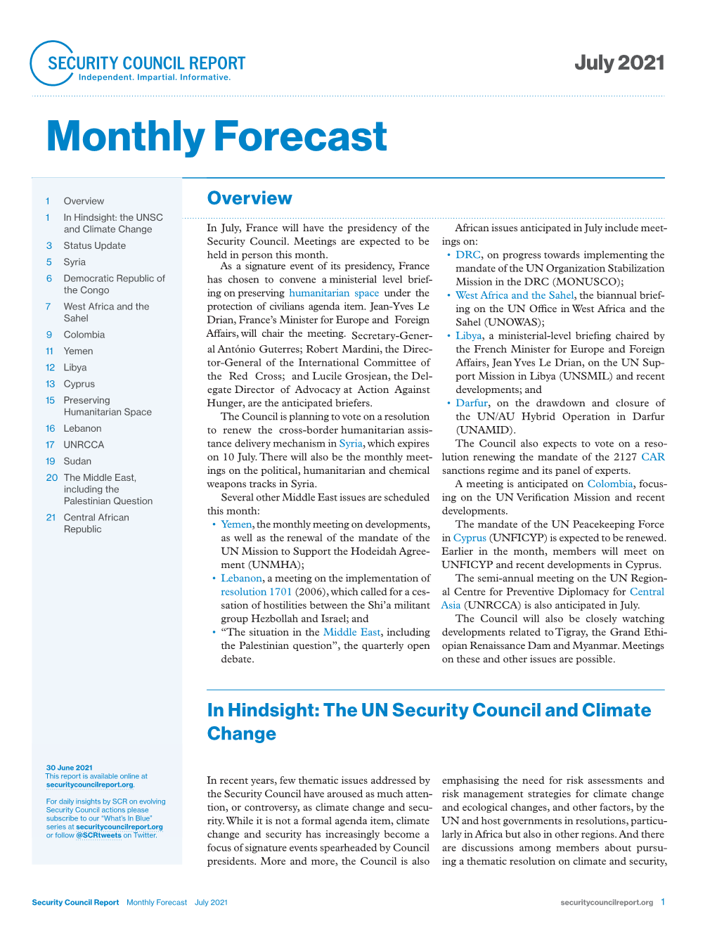 Monthly Forecast