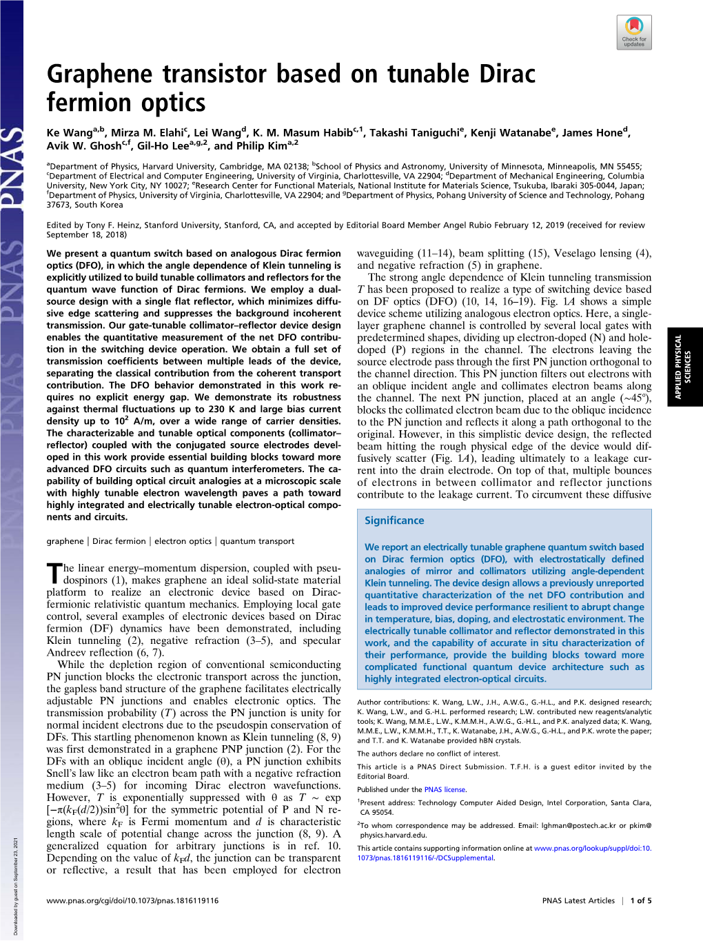 Graphene Transistor Based on Tunable Dirac Fermion Optics