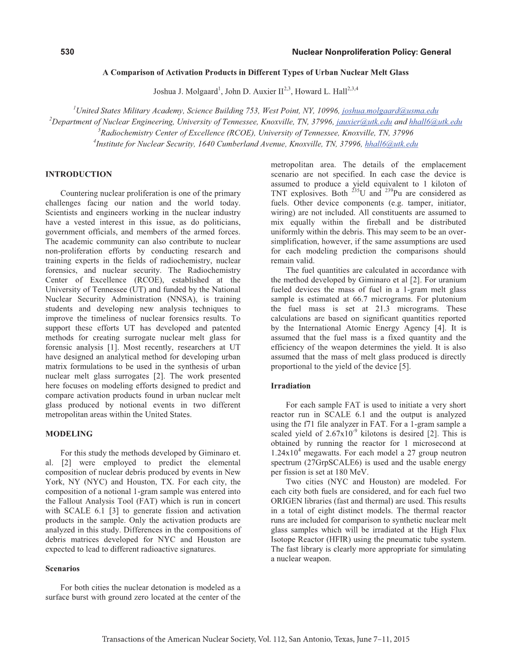 A Comparison of Activation Products in Different Types of Urban Nuclear Melt Glass